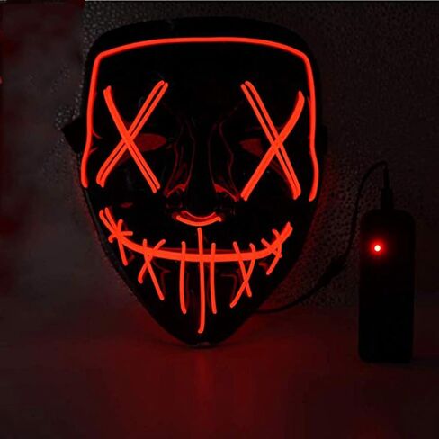 قناع Digcreat Halloween المتوهج، أقنعة مضيئة LED للهدايا، والمهرجانات، وحفلات الهالوين in Kuwait