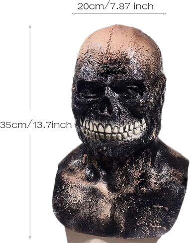 Stobbod Horror Skeleton Mask Scary Realistic Skull Mask Halloween Cosplay Props Creepy Masquerade Party Costume Accessories in Kuwait