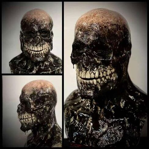 Stobbod Horror Skeleton Mask Scary Realistic Skull Mask Halloween Cosplay Props Creepy Masquerade Party Costume Accessories in Kuwait
