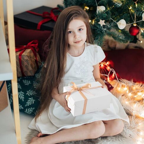 12 علبة هدايا من ولوساكسي مقاس 9.5 × 6.6 × 4 انش (لون ابيض) in Kuwait