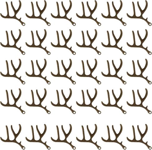EXCEART 30pcs Vintage Antique Bronze Deer Antler Charms Metal for Necklace Jewelry Making Bracelet Keychains Earring Making Finding Accessories DIY Craft in Saudi Arabia