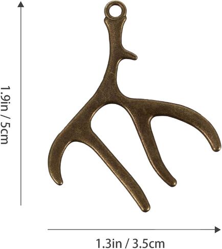 EXCEART 30pcs Vintage Antique Bronze Deer Antler Charms Metal for Necklace Jewelry Making Bracelet Keychains Earring Making Finding Accessories DIY Craft in Saudi Arabia