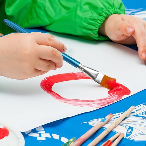 14 قطعة من فرش الرسم - 1 بوصة من فرش الطلاء الفنية للطلاء الأكريليك - فرشاة طلاء صناعية مسطحة للحرف الفنية وطلاء الأكريليك والألوان المائية والألوان الزيتية والغواش والتمبرا والحبر والمينا in Kuwait