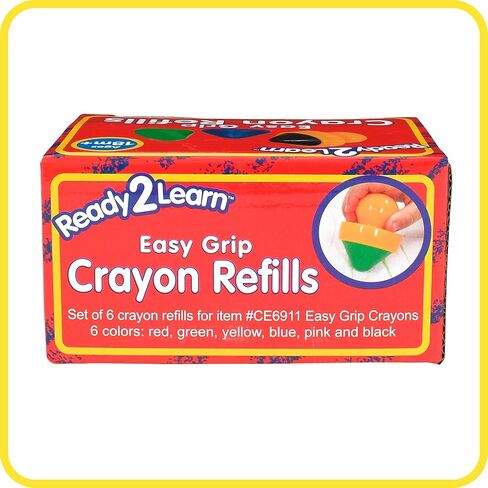 READY 2 LEARN Easy Grip Crayons Refills - 6 Colors - Ages 18m+ - Non-Toxic Toddler Crayons - Handles Sold Separately in Saudi Arabia