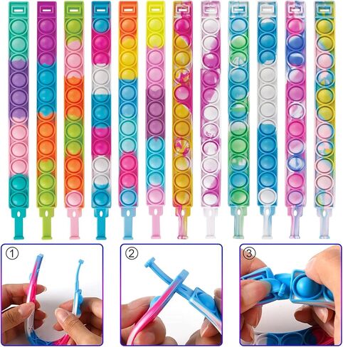 Aibequ 69 Pcs Party Favors for Kids 4-8-12,Pop Fidget Treasure Box Toys for Classroom Prizes,Pinata Filler Stuffers,Prize Box Toys,Treasure Chest for Kids Prizes,Bulk Small Toys in Kuwait