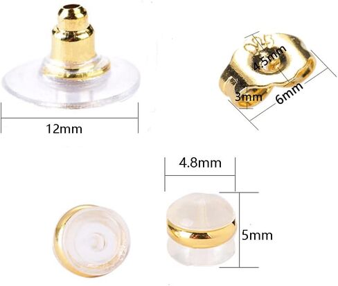 60Pcs Earring Backs with Pad by KoberrLi, Soft Silicone Earring Backs Stopper for Stud Ear Rings, Heavy Earring(Silver and Gold) in Kuwait
