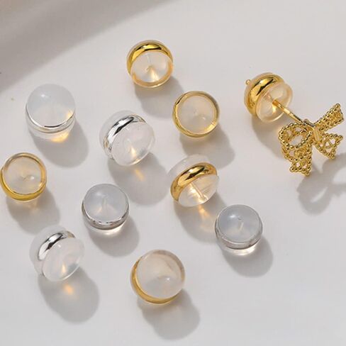 60Pcs Earring Backs with Pad by KoberrLi, Soft Silicone Earring Backs Stopper for Stud Ear Rings, Heavy Earring(Silver and Gold) in Kuwait