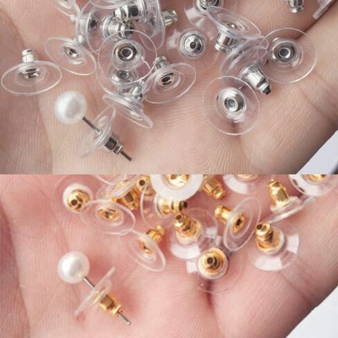 60Pcs Earring Backs with Pad by KoberrLi, Soft Silicone Earring Backs Stopper for Stud Ear Rings, Heavy Earring(Silver and Gold) in Kuwait