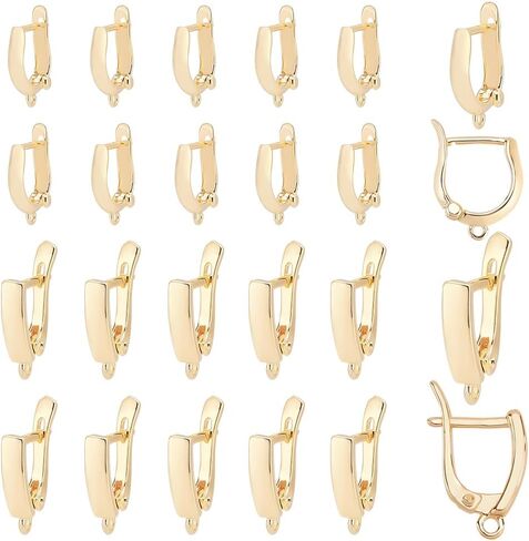 PH PandaHall 24Pcs 18K Gold Earring Hooks Leverback Brass Hoop Earrings 2 Style Gold Earring Hooks Hoop Earring Findings Earring Clasps for Jewelry Making DIY Supplies Findings in Saudi Arabia