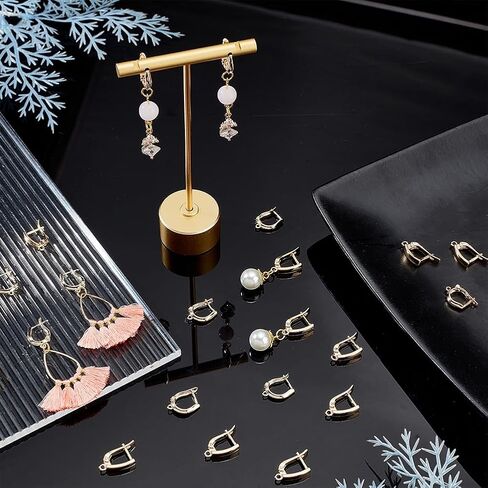 PH PandaHall 24Pcs 18K Gold Earring Hooks Leverback Brass Hoop Earrings 2 Style Gold Earring Hooks Hoop Earring Findings Earring Clasps for Jewelry Making DIY Supplies Findings in Saudi Arabia