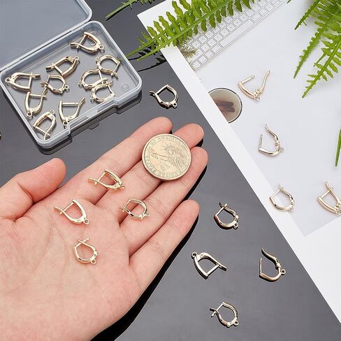 PH PandaHall 24Pcs 18K Gold Earring Hooks Leverback Brass Hoop Earrings 2 Style Gold Earring Hooks Hoop Earring Findings Earring Clasps for Jewelry Making DIY Supplies Findings in Saudi Arabia