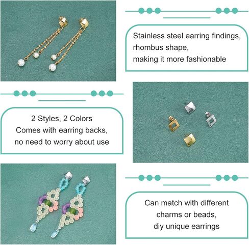 UNICRAFTALE 30pcs 3 Colors 304 Stainless Steel Earring Findings Flat Plate Oval Shape Earrings Silver Gold Rose Gold Color Ear Studs Metal Earrings for DIY Jewelry Making Pin 0.8mm in Kuwait