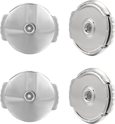 AKRUWELRY 4PCS Dics Earring Backs Replacement for Studs,Push Pierced Support Backing for Post,Large Comfort Earring Backer for Droopy Ears Heavy Earrrings, White Gold in Kuwait