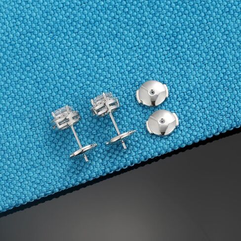 AKRUWELRY 4PCS Dics Earring Backs Replacement for Studs,Push Pierced Support Backing for Post,Large Comfort Earring Backer for Droopy Ears Heavy Earrrings, White Gold in Kuwait