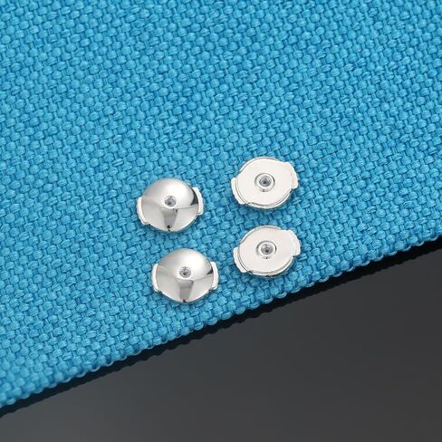 AKRUWELRY 4PCS Dics Earring Backs Replacement for Studs,Push Pierced Support Backing for Post,Large Comfort Earring Backer for Droopy Ears Heavy Earrrings, White Gold in Kuwait