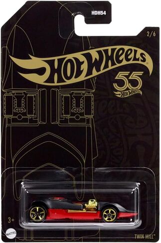 سيارة مصبوبة من Hot Wheels قابلة للجمع - إصدار باللونين الأسود والذهبي للذكرى الخامسة والخمسين ~ مستوحاة من سيارة Twin Mill Car ~ 2/6 in Saudi Arabia