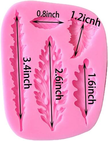 Set of 4 Assorted Leaf Fondant Silicone Mold,LQQDD Leaf Candy Mold for Cake Decoration, Cupcake Topper,Sugarcraft,Polymer Clay, Soap Wax Making Crafting Projects in Kuwait