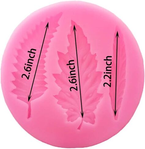 Set of 4 Assorted Leaf Fondant Silicone Mold,LQQDD Leaf Candy Mold for Cake Decoration, Cupcake Topper,Sugarcraft,Polymer Clay, Soap Wax Making Crafting Projects in Kuwait