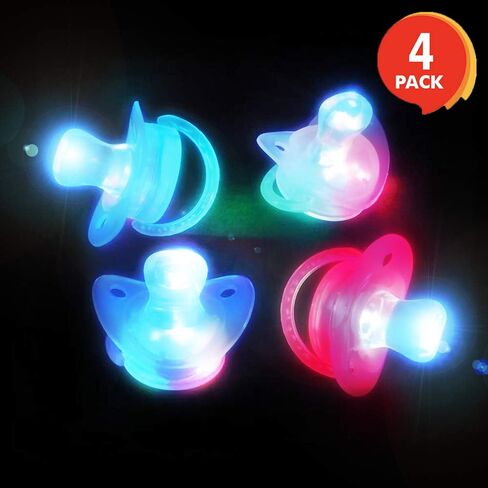 ارت كرييتيفيتي العاب لهاية مضيئة باضاءة LED - مجموعة من 4 قطع - العاب فلاش ريف للحفلات والحفلات الموسيقية - غير سامة بنسبة 100% - البطاريات متضمنة - هدية مزحة - هدايا حفلات بينكي للاطفال والكبار in Saudi Arabia