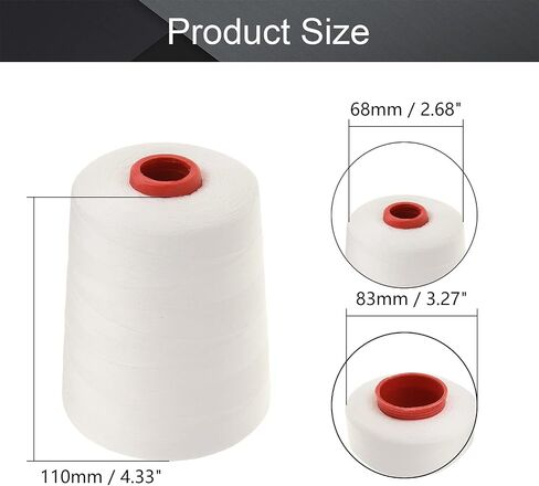 Othmro Polyester Sewing Thread 40S Serger Machine Thread 8000 Yards Each Spools Embroidery Thread Connecting Serger Thread for DIY Sewing Machine and Hand Repair Works White in Saudi Arabia