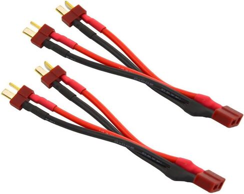 2pcs Deans T Plug Parallel Connector One Female to 2 Male Battery Connector Cable for RC LiPO Battery (Deans T Parallel Connector) (Deans T Parallel Cable) in Saudi Arabia