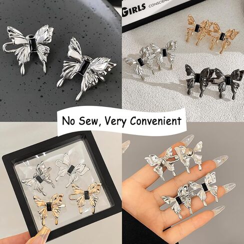 6 مجموعات من 6 قطع على شكل فراشة لشد الخصر والجينز والجينز بنمط قوطي قابل للتعديل بدون خياطة او ادوات شد زر الجينز للبناطيل والجينز والتنانير والاكمام in Kuwait