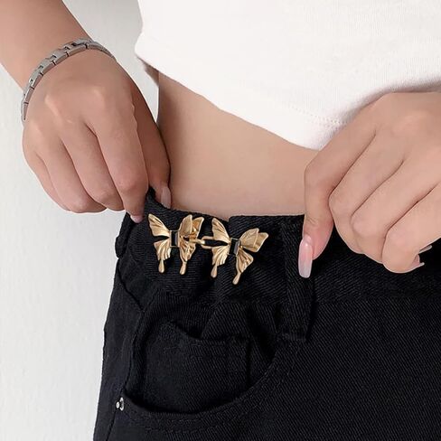 6 مجموعات من 6 قطع على شكل فراشة لشد الخصر والجينز والجينز بنمط قوطي قابل للتعديل بدون خياطة او ادوات شد زر الجينز للبناطيل والجينز والتنانير والاكمام in Kuwait