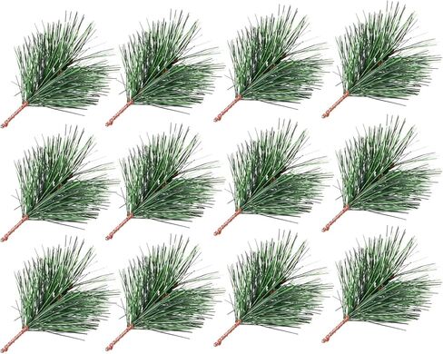 BESTOYARD 24Pcs Christmas Pine Needles Artificial Pine Branches Pine Twigs Stems Picks Green Plants Pine Needles for DIY Garland Wreath Christmas Embellishing Decoration 7X5CM in Saudi Arabia