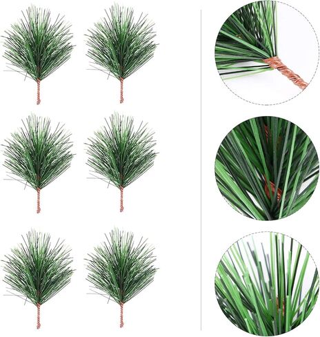 BESTOYARD 24Pcs Christmas Pine Needles Artificial Pine Branches Pine Twigs Stems Picks Green Plants Pine Needles for DIY Garland Wreath Christmas Embellishing Decoration 7X5CM in Saudi Arabia