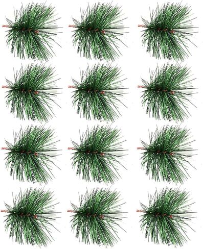 BESTOYARD 24Pcs Christmas Pine Needles Artificial Pine Branches Pine Twigs Stems Picks Green Plants Pine Needles for DIY Garland Wreath Christmas Embellishing Decoration 7X5CM in Saudi Arabia
