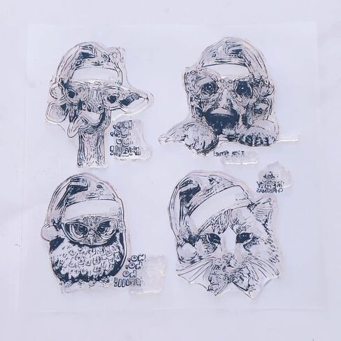 اي زد اس جي طوابع شفافة بتصميم حيوانات الكريسماس اللطيفة لصنع سجل القصاصات والبطاقات الزخرفية والالبوم الصور والحرف اليدوية من السيليكون، مستلزمات تزيين ممتعة in Kuwait