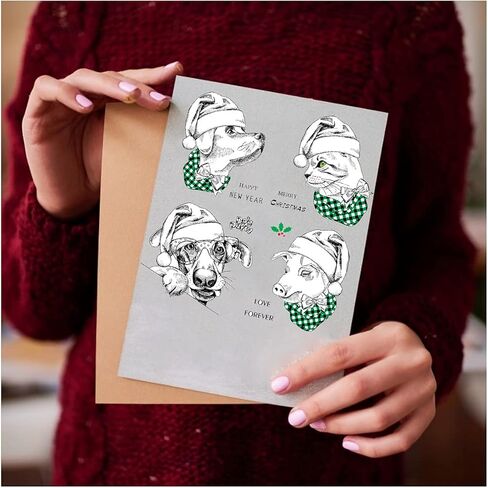 اي زد اس جي طوابع شفافة بتصميم حيوانات الكريسماس اللطيفة لصنع سجل القصاصات والبطاقات الزخرفية والالبوم الصور والحرف اليدوية من السيليكون، مستلزمات تزيين ممتعة in Kuwait