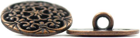 Bezelry 12 Pieces Concentric Flower Metal Shank Buttons. 20mm (3/4 inch) (Antique Copper) in Saudi Arabia