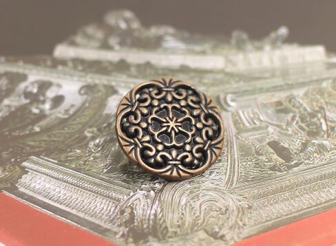 Bezelry 12 Pieces Concentric Flower Metal Shank Buttons. 20mm (3/4 inch) (Antique Copper) in Saudi Arabia