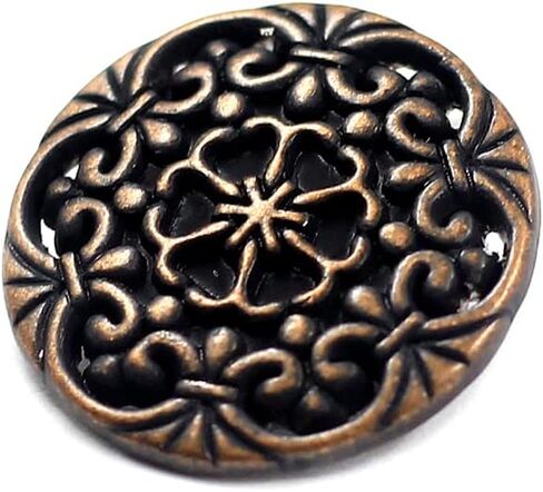 Bezelry 12 Pieces Concentric Flower Metal Shank Buttons. 20mm (3/4 inch) (Antique Copper) in Saudi Arabia