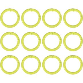 PATIKIL 20mm Metal Spring O Rings, 12 Pcs Snap Clip Round Trigger Keyrings Buckle Zinc Alloy Small Clamp Clasp for Purse Handbag, Blue