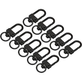 uxcell Swivel Clasps Snap Hook, 33x13mm Colorful Lobster Claw Clasp for Keys Organization, DIY Crafting, Black, 16Pcs
