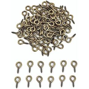MSCFTFB 1400 Pieces Mini Screw Eye Hooks 5x12mm Metal Eyelets Eye Pins for Bracelet Earring Necklace Anklet Jewelry Making Pendant Charms DIY Wine Cork Bottle Charms (Assorted 7 Colors)