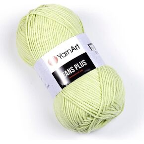 خيوط Yarn Art Jeans Plus، 55% قطن، 45% بولي أكريليك، 100 جرام (3.5 أونصة)، 160 متر (174 ياردة)، وزن الغزل: 4: Worsted-Aran (46)