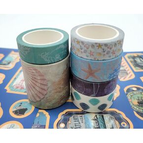 Our Best Nautical sea washi Tape and die Cut Sticker Set. for scrapbooks, Crafts, Home Decor and DIY Cards in Kuwait