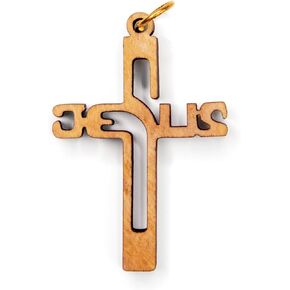 TREE OF LIFE REV. 22:14 Olive Wood Outline Cross Pendant From the Holy Land - Wooden Cross Pendant Charm for Necklace & Jewelry Making - Handcrafted in Bethlehem & Sustainably Sourced - 1" x 1.5" in Kuwait
