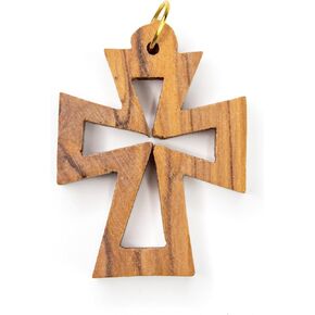 TREE OF LIFE REV. 22:14 Olive Wood Outline Cross Pendant From the Holy Land - Wooden Cross Pendant Charm for Necklace & Jewelry Making - Handcrafted in Bethlehem & Sustainably Sourced - 1" x 1.5" in Saudi Arabia