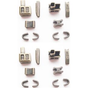 20 قطعة #5 معدن سحاب التجنيب إدراج دبوس سحاب صندوق رئيس التجنيب أسفل المتزلجون، 4 مجموعات طقم إصلاح السوستة (برونزية) in Kuwait