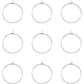 Beadthoven 100pcs 15mm 304 Stainless Steel Earring Open Beading Hoop Wire Golden Wine Glass Charms Rings Findings for DIY Jewelry Making Party Favor in Kuwait