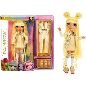 Rainbow Surprise Rainbow High Sunny Madison - Yellow Clothes Fashion Doll with 2 Complete Mix & Match Outfits and Accessories, Toys for Kids 6 to 12 Years Old in Saudi Arabia