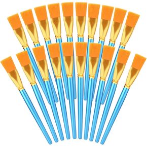 20 x Flat Paint Brushes, 2.5 cm Wide Watercolour Brush & Gouache Acrylic Flat Loose Synthetic Nylon Oil Painting Brushes for Professional Artists Amateurs in Kuwait