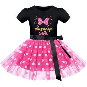 IMEKIS Kids Baby Girls Birthday Outfit Polka Dots Dress Headband Cake Smash Halloween Cosplay Costume Photo Shoot 1-6T in Kuwait