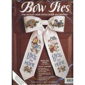 Bless This home Bow tie by Joan Marchie - Cross Stitch Door Decoration in Saudi Arabia