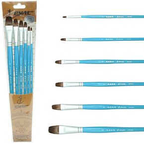 Eval Paint Brush Wolf Hair Filbert Artist Set of 6 Acrylic Professional Long Handle Art Supplies for Acrylic Watercolor Mixed Media or Oil Painting Art Brush Gouache Paint in Saudi Arabia