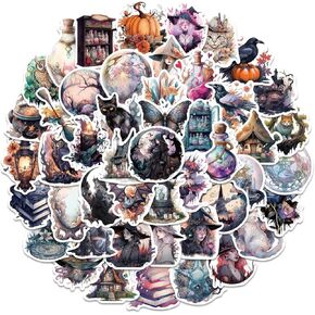 50 قطعة من ملصقات الساحرة، ملصقات جمالية لزجاجات المياه، ملصقات للهواتف المحمولة وألواح التزلج المائية للأطفال الأولاد والبنات والمراهقين in Kuwait